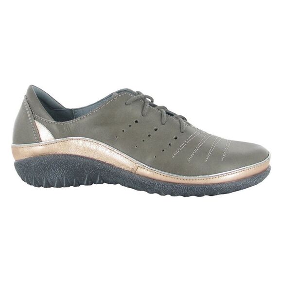 Naot Kumara Foggy Grey/Soft Gold Rose Leather Lace Up Casual Shoes Sz 40 - Picture 1 of 8